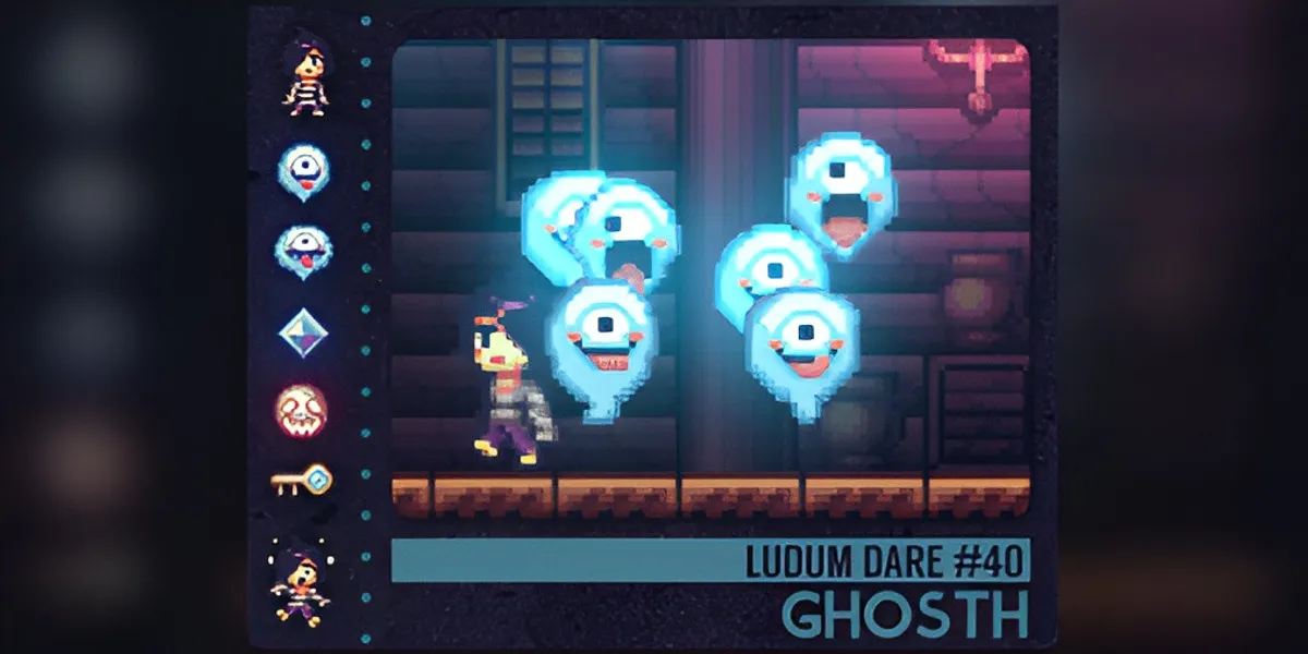 Ghosth gameplay screenshot showing stealth puzzle mechanics in haunted maze